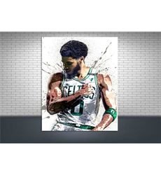 jayson tatum poster print, gallery canvas wrap, boston