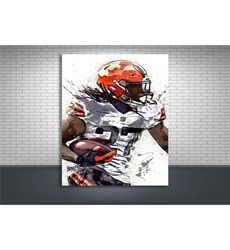 kareem hunt poster, cleveland browns, gallery canvas wrap,