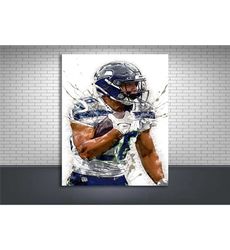 zach charbonnet poster, seattle seahawks, gallery canvas wrap,