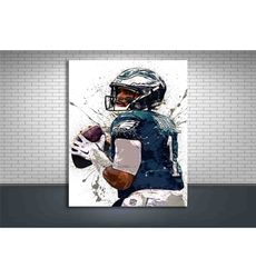 jalen hurts poster, philadelphia eagles, gallery canvas wrap,