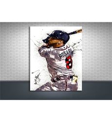 eddie rosario poster, atlanta braves, gallery canvas wrap,