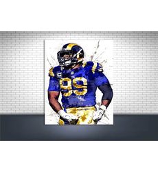 aaron donald poster, gallery canvas wrap, los angeles