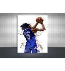 tyrese maxey poster, gallery canvas wrap, philadelphia 76ers,