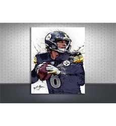 kenny pickett poster, pittsburgh steelers, gallery canvas wrap,