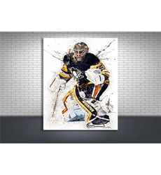 tristan jarry poster, pittsburgh penguins, gallery canvas wrap,