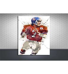 john elway poster, denver broncos, gallery canvas wrap,