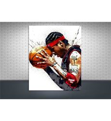 allen iverson poster print, gallery canvas wrap, philadelphia