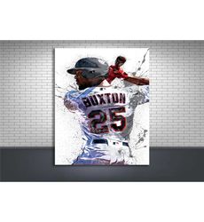 byron buxton poster, minnesota twins, gallery canvas wrap,