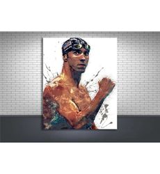 michael phelps poster, gallery canvas wrap, man cave,