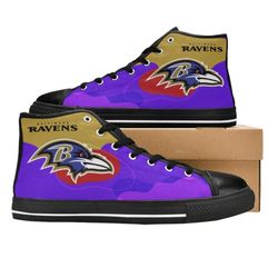 baltimore ravens nfl football  custom canvas high top shoes