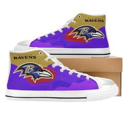 baltimore ravens nfl football  custom canvas high top shoes