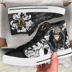 black bull asta high top shoes custom black clover anime for fans