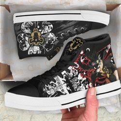 black bull devil asta high top shoes custom black clover anime for fans