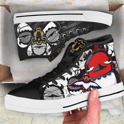 black bull nero high top shoes custom black clover anime for fans