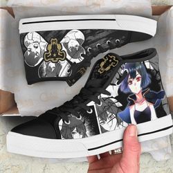 black bull secre swallowtail high top shoes custom black clover anime for fans