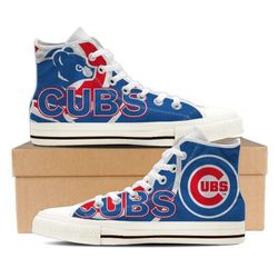 chlcago cubs mlb baseball custom canvas high top shoes