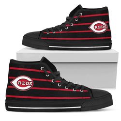 cincinnati reds mlb baseball  custom canvas high top shoes