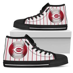 cincinnati reds mlb baseball  custom canvas high top shoes