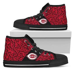 cincinnati reds mlb baseball  custom canvas high top shoes