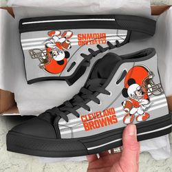 cleveiand brown high top shoes custom mickey for fans