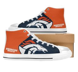 denve bronco nfl custom canvas high top shoes