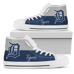 detrolt tlgers mlb baseball  custom canvas high top shoes