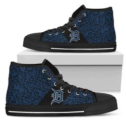 detrolt tlgers mlb baseball  custom canvas high top shoes