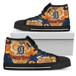 detrolt tlgers mlb baseball  custom canvas high top shoes