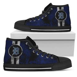 detrolt tlgers mlb baseball  custom canvas high top shoes