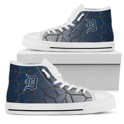 detrolt tlgers mlb baseball  custom canvas high top shoes