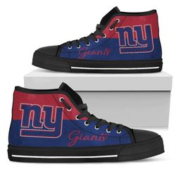 divided colours stunning logo ny glants nfl custom canvas high top shoes