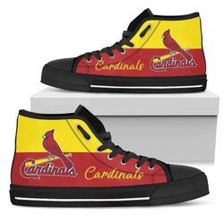 divided colours stunning logo st louls cardinais mlb custom canvas high top shoes