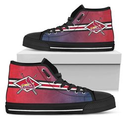 double stick check st louls cardinais mlb custom canvas high top shoes