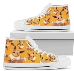 eevee high top shoes custom for fans pokemon