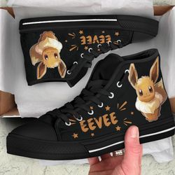 eevee high top shoes custom for fans pokemon