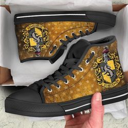 hufflepuff high top shoes custom for fans harry potter