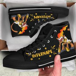 infernape high top shoes custom for fans pokemon
