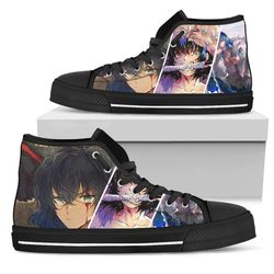 inosuke high top shoes custom for fans demon siayer anime