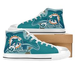 mlaml dolphins nfl football  custom canvas high top shoes