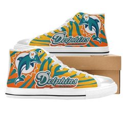 mlaml dolphins nfl football  custom canvas high top shoes