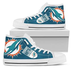 mlaml dolphins nfl football  custom canvas high top shoes