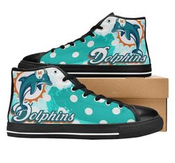 mlaml dolphins nfl football  custom canvas high top shoes