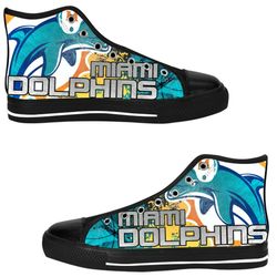 mlaml dolphins nfl football  custom canvas high top shoes