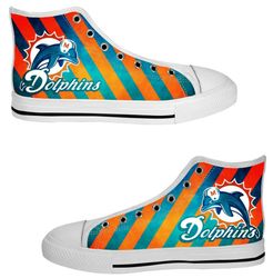 mlaml dolphins nfl football  custom canvas high top shoes