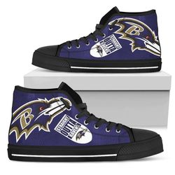 straight outta baltimore ravens nfl custom canvas high top shoes
