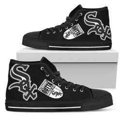 straight outta chicago white sox mlb custom canvas high top shoes