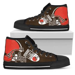 straight outta cleveiand brown nfl custom canvas high top shoes