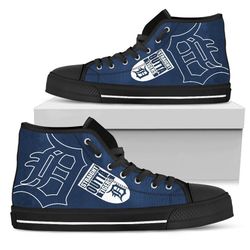 straight outta detrolt tlgers mlb custom canvas high top shoes