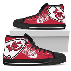straight outta kc chief nfl custom canvas high top shoes