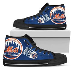 straight outta new york mets mlb custom canvas high top shoes